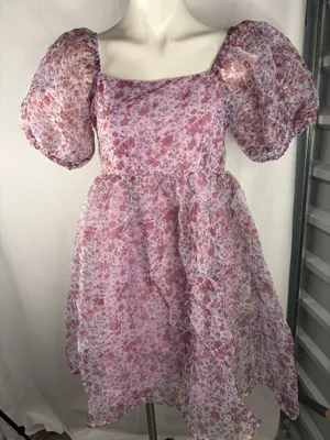 Purple Floral Entro Dress thumbnail 1