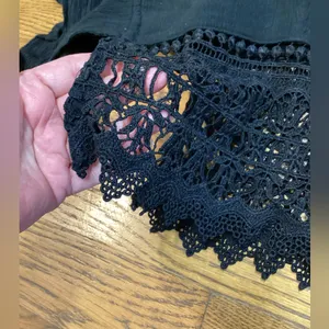 American Eagle Boho tie Back halter top Black. Size Medium thumbnail 8