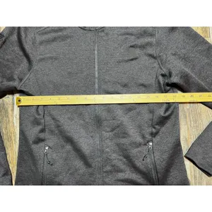 The North Face Womens Large Full Zip Softshell Fleece Jacket Heathered Dark Gray thumbnail 4