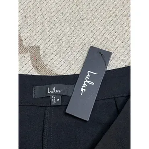 Lulus Kick It Black High-Waisted Trouser Pants Pleated Side Zip, Size Medium thumbnail 4