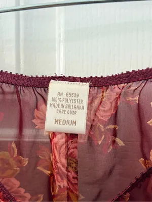 Women's Burgundy Floral Chiffon Athletic Shorts thumbnail 3