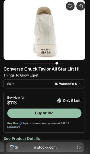 Converse High-Top Platform Flower Embroidery thumbnail 5