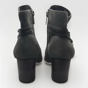 Isola‎ Women Gray Suede Horseshoe Buckle Ankle Boots Block Heel Side Zip Size 6M thumbnail 3