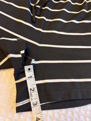 NEW! ANRABESS Size LARGE Black & White Striped Shorts Romper Short Sleeve thumbnail 13