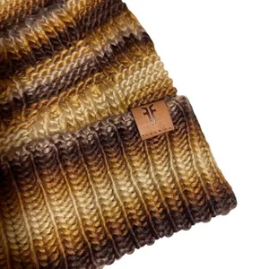 Frye Space Dye Knit Brown Cuff Winter Beanie NWT thumbnail 2