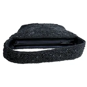 Vintage La Regale Black Beaded Evening Handbag thumbnail 2
