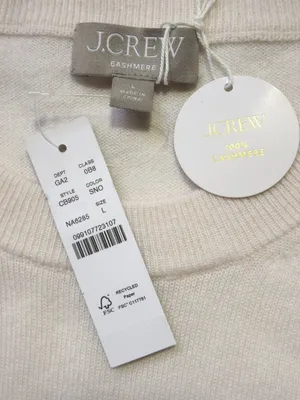 NWT J.Crew Cashmere Relaxed Crewneck Sweater in Snow Ivory Knit Pullover L thumbnail 9