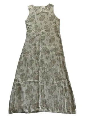 90s Sundance Catalog Vintage Floral Jacquard Maxi Dress M boho Cottage Romantic thumbnail 1