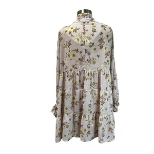 VICI Long Sleeve Boho‎ Pink Floral Swing Mini Dress Size M thumbnail 3