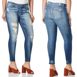 7‎ For All Mankind Jeans Women 27 Medium Wash Denim Distressed The Ankle Skinny thumbnail 2