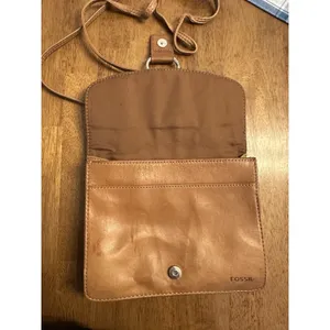 Vintage FOSSIL Purse Organizer Pocket Crossbody Shoulder Bag Brown Leather Retro thumbnail 2