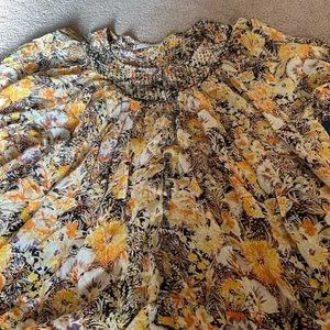 Free People We The Free Cool Meadow Midnight Combo Long Balloon Sleeves Boho Slouchy Top L thumbnail 14