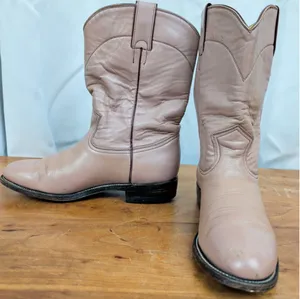 Vintage Pecos Bill soft pink Ladies' Leather Roper Western Boots Size 7 thumbnail 1