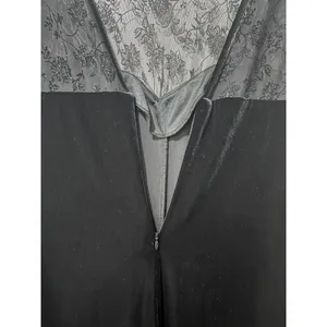 Vintage 90s Robbie Bee Black Velvet Maxi Dress Sheer Lace Gothic Glam Sz 10 thumbnail 10