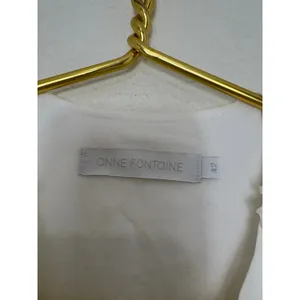 Anne Fontaine White Pima Cotton Ruffle Zip Up Night Top Size 42 thumbnail 5