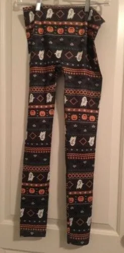 No Boundaries Halloween Womens Juniors Pumpkin Ankle Leggings Size Medium thumbnail 1