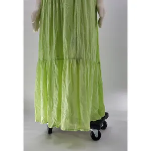 Scotch & Soda Tiered Maxi Dress Womens M Green Deep V Neck Cross Back thumbnail 14