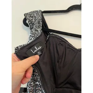 Lulu’s Once in a Lifetime Silver Sequin Off-the-Shoulder Mini Dress Size XS thumbnail 10