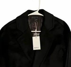 Quince Italian Wool Double-Breasted Slouch Coat Black XS thumbnail 6