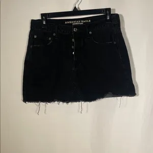 American Eagle Womens Black Hi Rise Festival Mini Denim Distressed Skirt 8 thumbnail 2