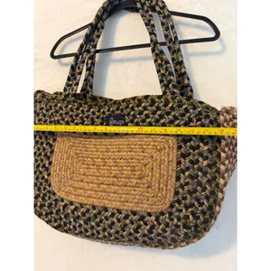 Loloi Rugs Braided Tote Bag Earth Tones Bohemian Woven Shoulder Bag Large thumbnail 4
