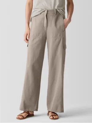 Eileen Fisher Garment-Dyed Utility Organic Cotton Cargo Pant Sz XS thumbnail 4