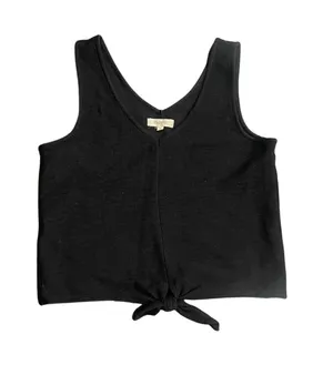 Madewell Texture & Thread Tie Front V-neck Tank Top Ribbed Texture SZ Small thumbnail 1