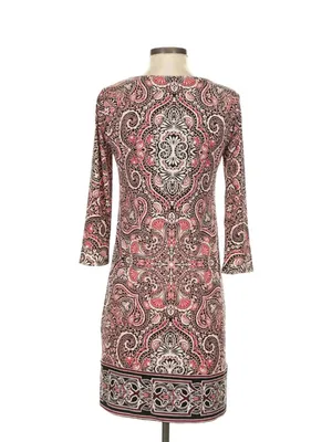 White House Black Market Dress XXS Paisley Autumn Wedding Guest Black Red thumbnail 3