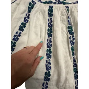 Tory Burch Size 8 Embroidered White Alexandria Skirt Women’s Beaded‎ #E13-5 thumbnail 5
