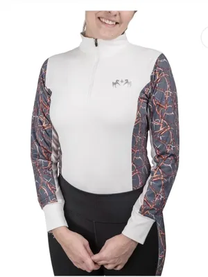 Equine Couture Ladies Snaffle Bridles Sport Shirt Show Shirt Small thumbnail 1