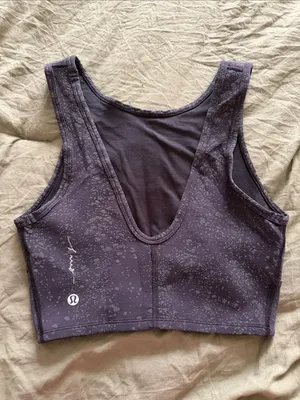 Lululemon Black Energetic Edge Speckled Crop Tank Top Size 2 thumbnail 2