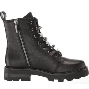 Karl Lagerfeld Paris Mela Combat Boots Black Leather Size 7 thumbnail 2