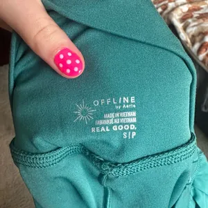 Offline by Aerie Green Pleated Shorts thumbnail 4