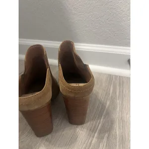 Aldo Women's Suede Brown Mule Slide‎ Bootie Block Heel 7.5 thumbnail 3