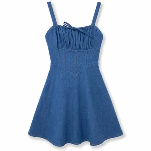 NEW Lulus Considered Charisma Blue Chambray Bustier Corset Style Mini Dress XS thumbnail 5