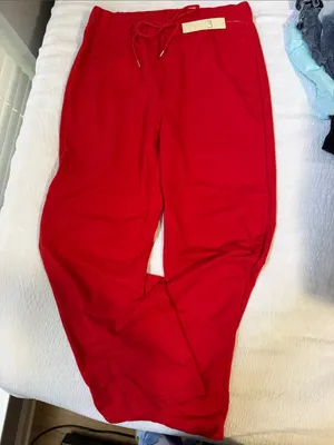 Erika Sport Red Wide Leg Drawstring Lounge Pants NWT Large thumbnail 5