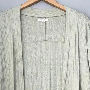 Maurices Cardigan Size XL Pastel Green Sweater Lagenlook Artsy Longline Pockets thumbnail 2