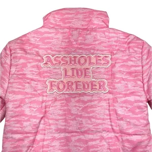 ASSHOLES LIVE FOREVER Tiger Camo Embroidery Puffer Jacket Sz M Pink Rare City thumbnail 8