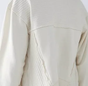 Free people cream hazel cardi sweater zip up jacket size medium thumbnail 5