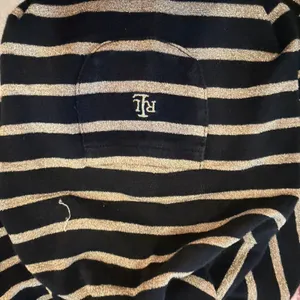 Lauren Ralph Lauren Black Gold Metallic Striped Long Sleeve‎ Pocket Top LRL thumbnail 6