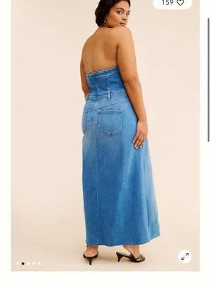 Pilcro the madi front-slit denim midi dress thumbnail 3