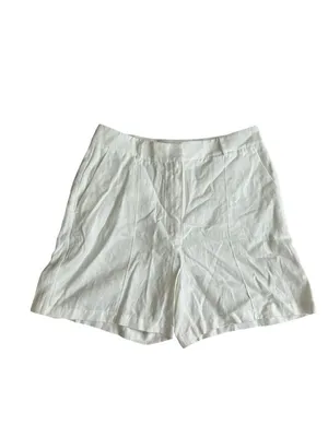 ANINE BING Candice White High Rise Linen Blend Shorts Size 40 US 10 thumbnail 2