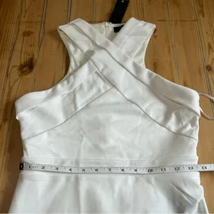 Lulus NWT Headed to Cocktail Hour White Halter Tulip Mini Dress thumbnail 8
