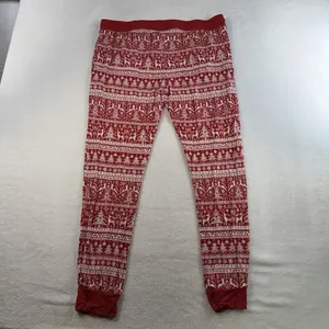 Little‎ Sleepies L XL Reindeer Cheer Pajama Set Holiday Collection Bamboo Red thumbnail 13