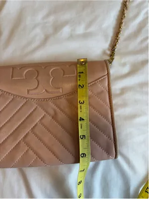 Tory Burch Alexa Quilted Leather Crossbody Bag Purse Pink Gold L1 thumbnail 12