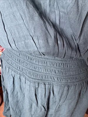 Anthropologie Floreat Azriel Teal Green Smocked Mini Dress Size 6 thumbnail 7