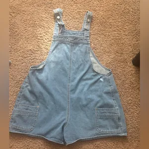 Denim Overalls Shorts Blue Size XL thumbnail 1