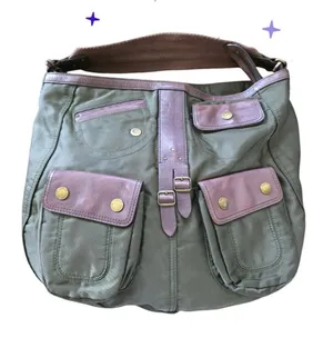 Ralph Lauren Vintage Monmouthshire Nylon Tote Bag Purse Military Green Mob Wife thumbnail 1