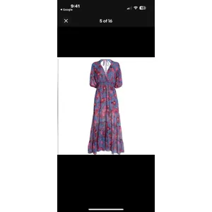 MISA Los Angeles Pippa Floral Tiered Maxi Dress Open Back Night Blooms M‎ $375 thumbnail 3