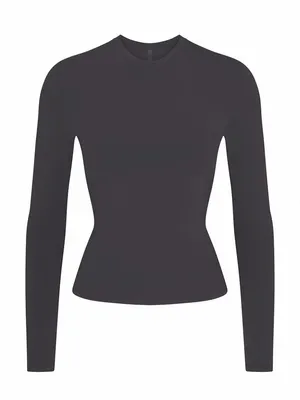 Skims cotton Jersey long sleeve shirt soot NWT small $56 thumbnail 1